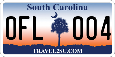 SC license plate OFL004