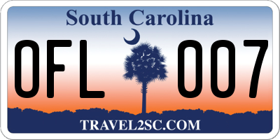 SC license plate OFL007