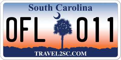 SC license plate OFL011