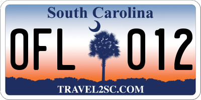 SC license plate OFL012