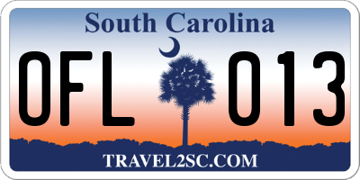 SC license plate OFL013