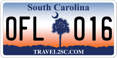 SC license plate OFL016