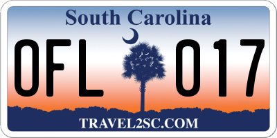 SC license plate OFL017