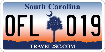 SC license plate OFL019