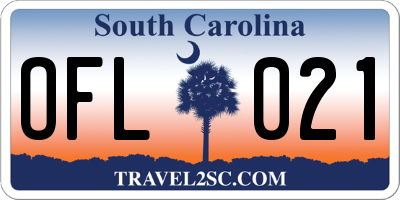 SC license plate OFL021