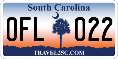 SC license plate OFL022