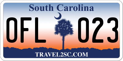 SC license plate OFL023