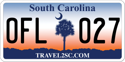 SC license plate OFL027