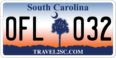 SC license plate OFL032