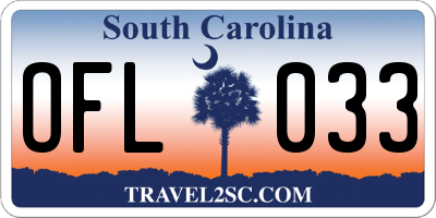 SC license plate OFL033