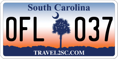 SC license plate OFL037