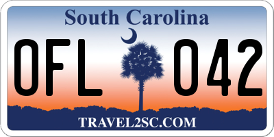 SC license plate OFL042
