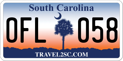 SC license plate OFL058