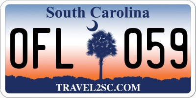 SC license plate OFL059