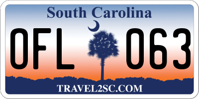 SC license plate OFL063