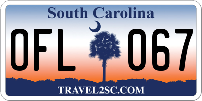 SC license plate OFL067