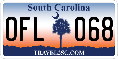 SC license plate OFL068