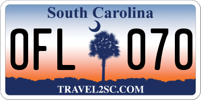 SC license plate OFL070