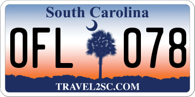 SC license plate OFL078