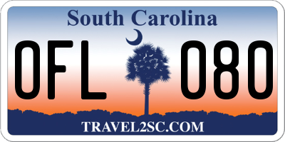 SC license plate OFL080