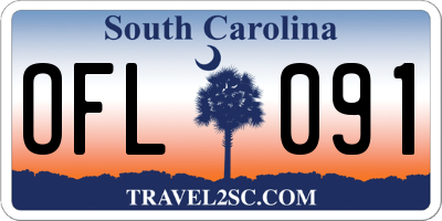 SC license plate OFL091
