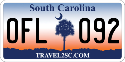 SC license plate OFL092