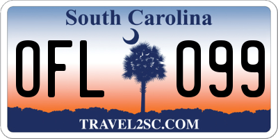 SC license plate OFL099