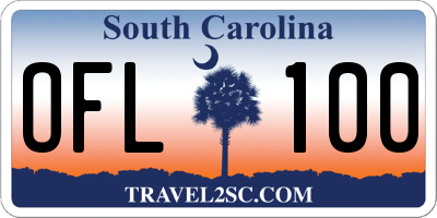 SC license plate OFL100