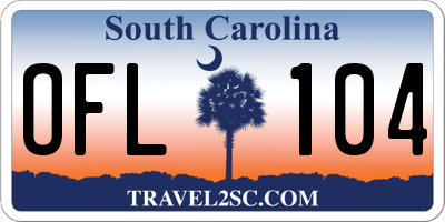 SC license plate OFL104