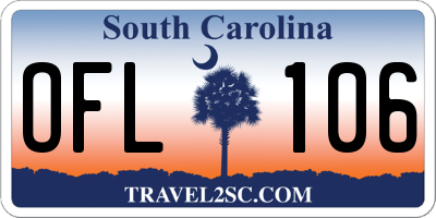 SC license plate OFL106