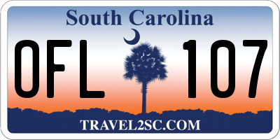 SC license plate OFL107