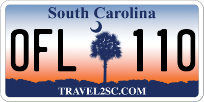 SC license plate OFL110
