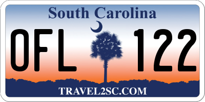 SC license plate OFL122