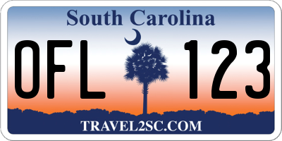 SC license plate OFL123