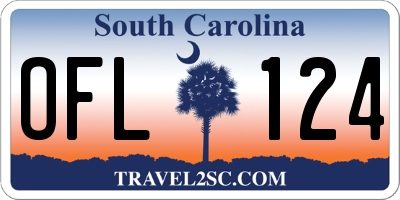 SC license plate OFL124