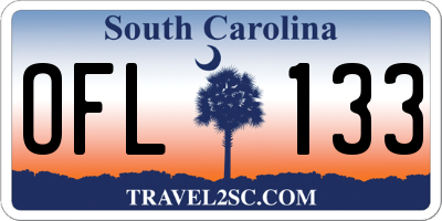 SC license plate OFL133
