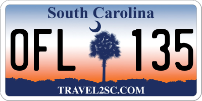SC license plate OFL135