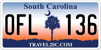 SC license plate OFL136