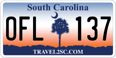 SC license plate OFL137
