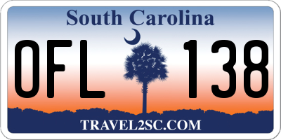 SC license plate OFL138