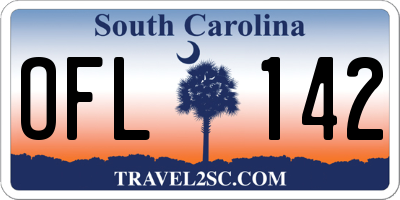SC license plate OFL142