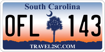 SC license plate OFL143