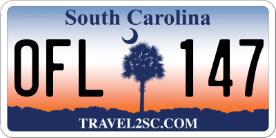 SC license plate OFL147