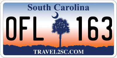 SC license plate OFL163