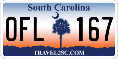 SC license plate OFL167