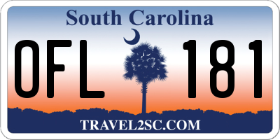 SC license plate OFL181