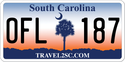 SC license plate OFL187