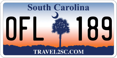 SC license plate OFL189