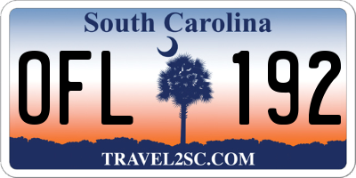 SC license plate OFL192
