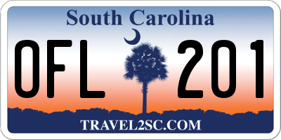 SC license plate OFL201